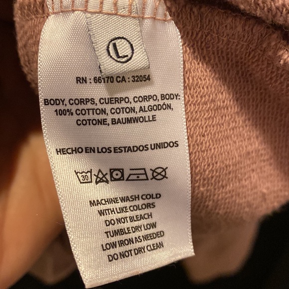 ANTHROPOLOGIE T.La WOMEN'S BLUSH LONG SLEEVE RUFFLED HOODIE SWEATSHIRT Sz L - Picture 4 of 4